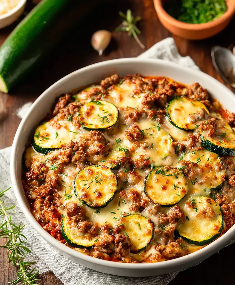 Easy Zucchini Ground Beef Casserole - Delicious Dinner