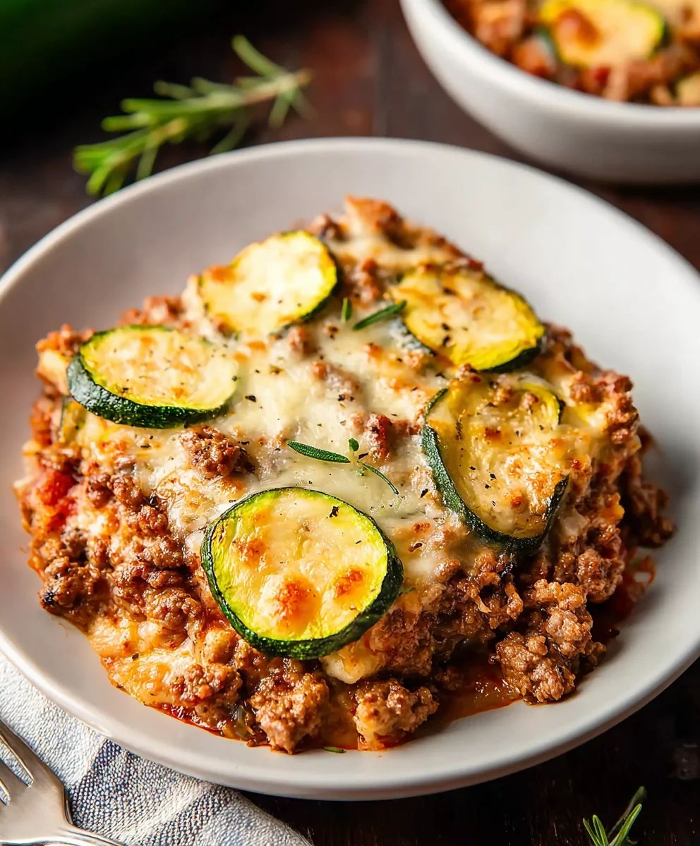 Easy Zucchini Ground Beef Casserole - Delicious Dinner