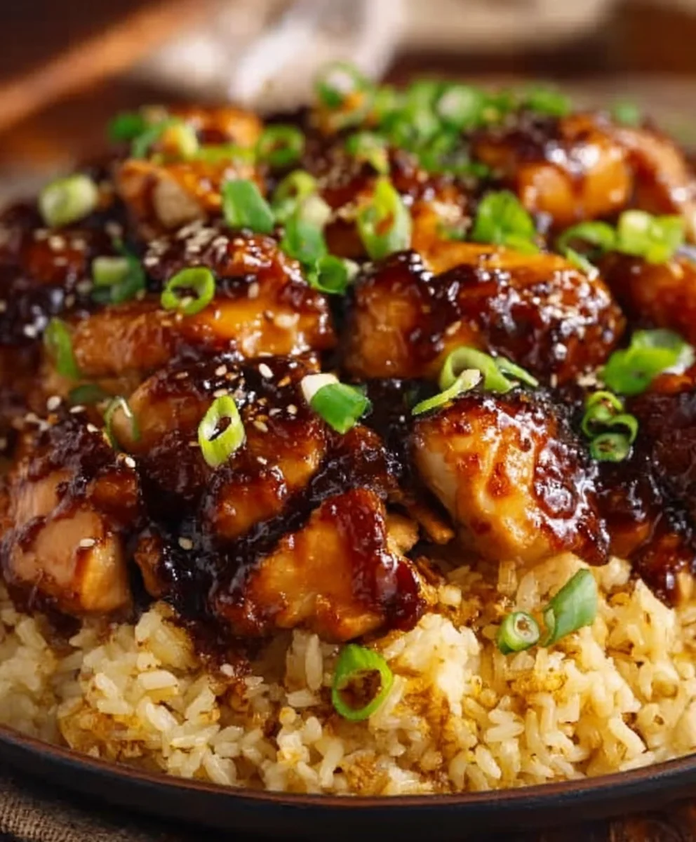 Easy Honey BBQ Chicken Rice Recipe