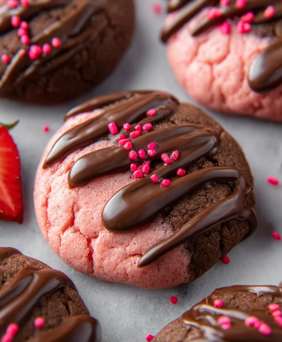 Decadent Chocolate Strawberry Cookies - Easy Recipe