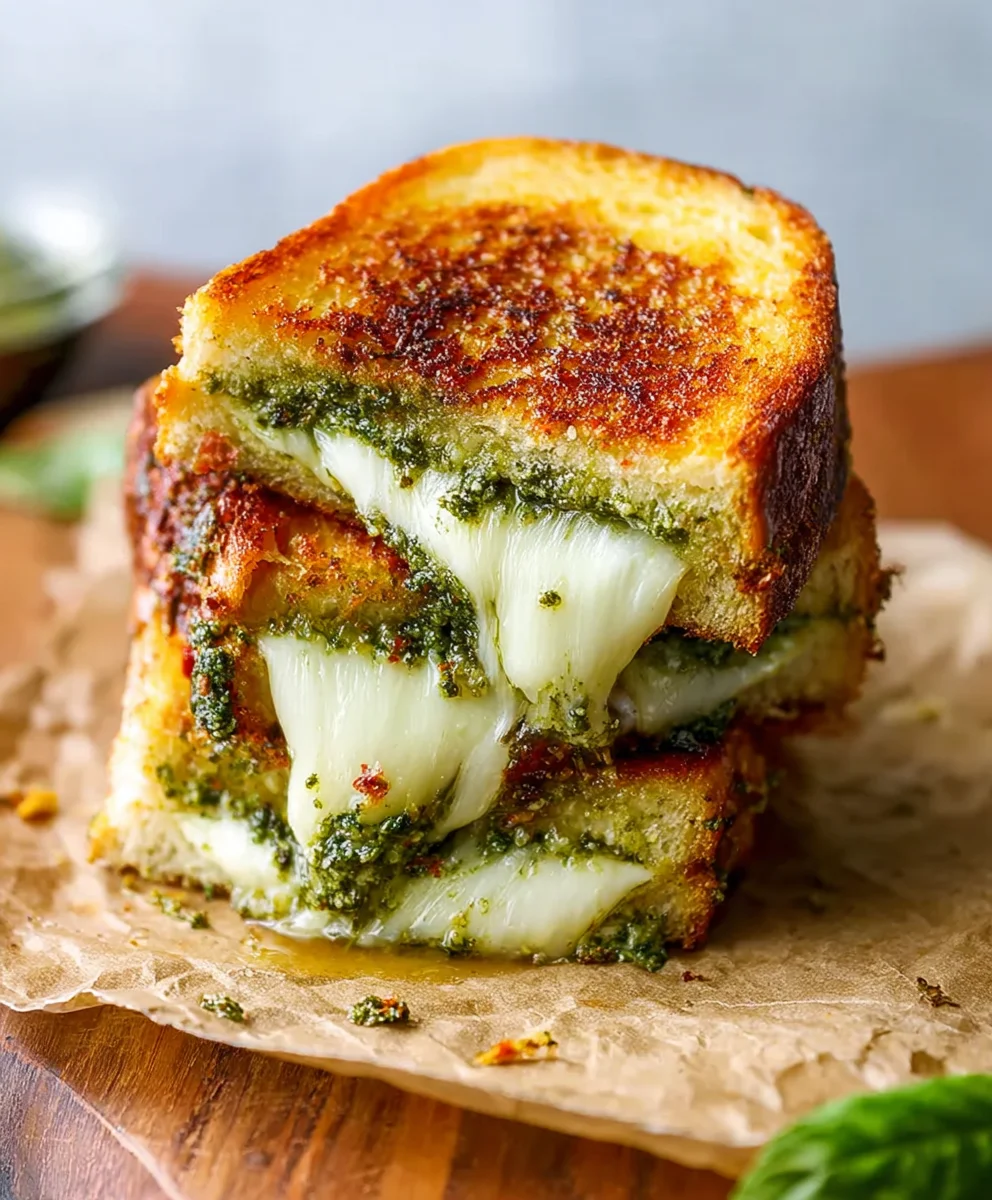 Sourdough Pesto Grilled Cheese - Gourmet Sandwich