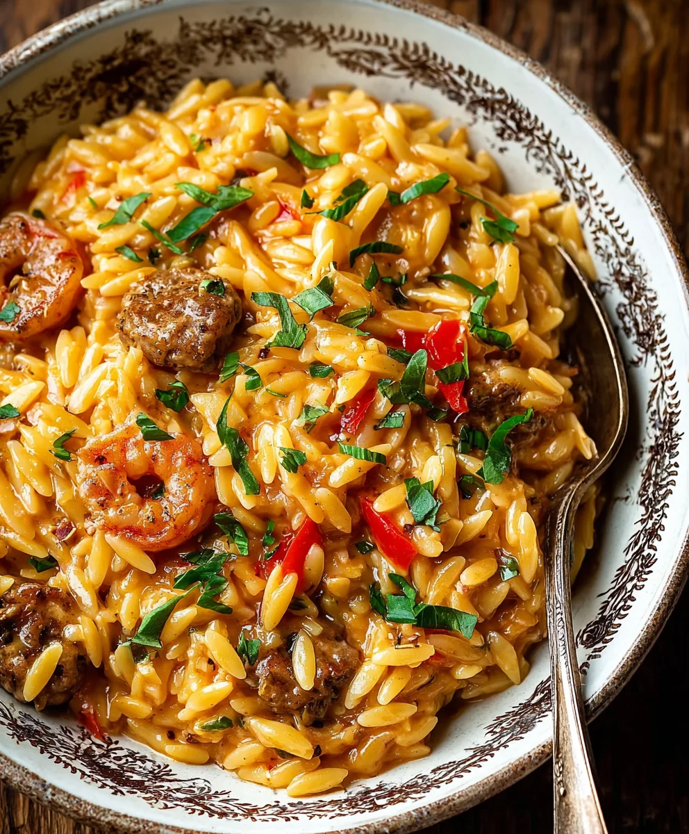 Spicy Cajun Orzo Pasta- Easy Beef Dinner