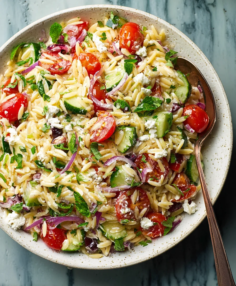 Mediterranean Orzo Salad Recipe- Easy & Delicious