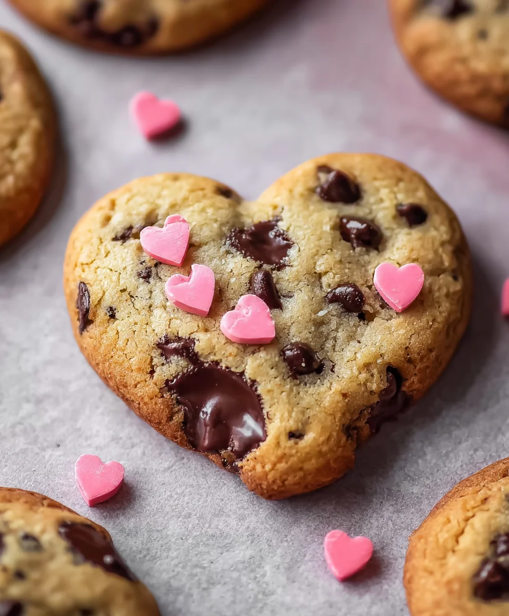 Heart Shaped Chocolate Chip Cookies-Love in Every Bite