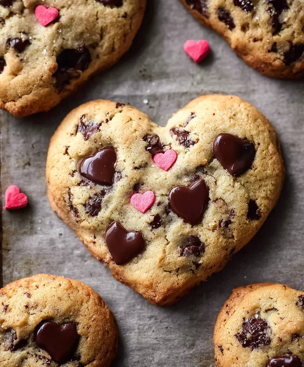 Heart Shaped Chocolate Chip Cookies-Love in Every Bite