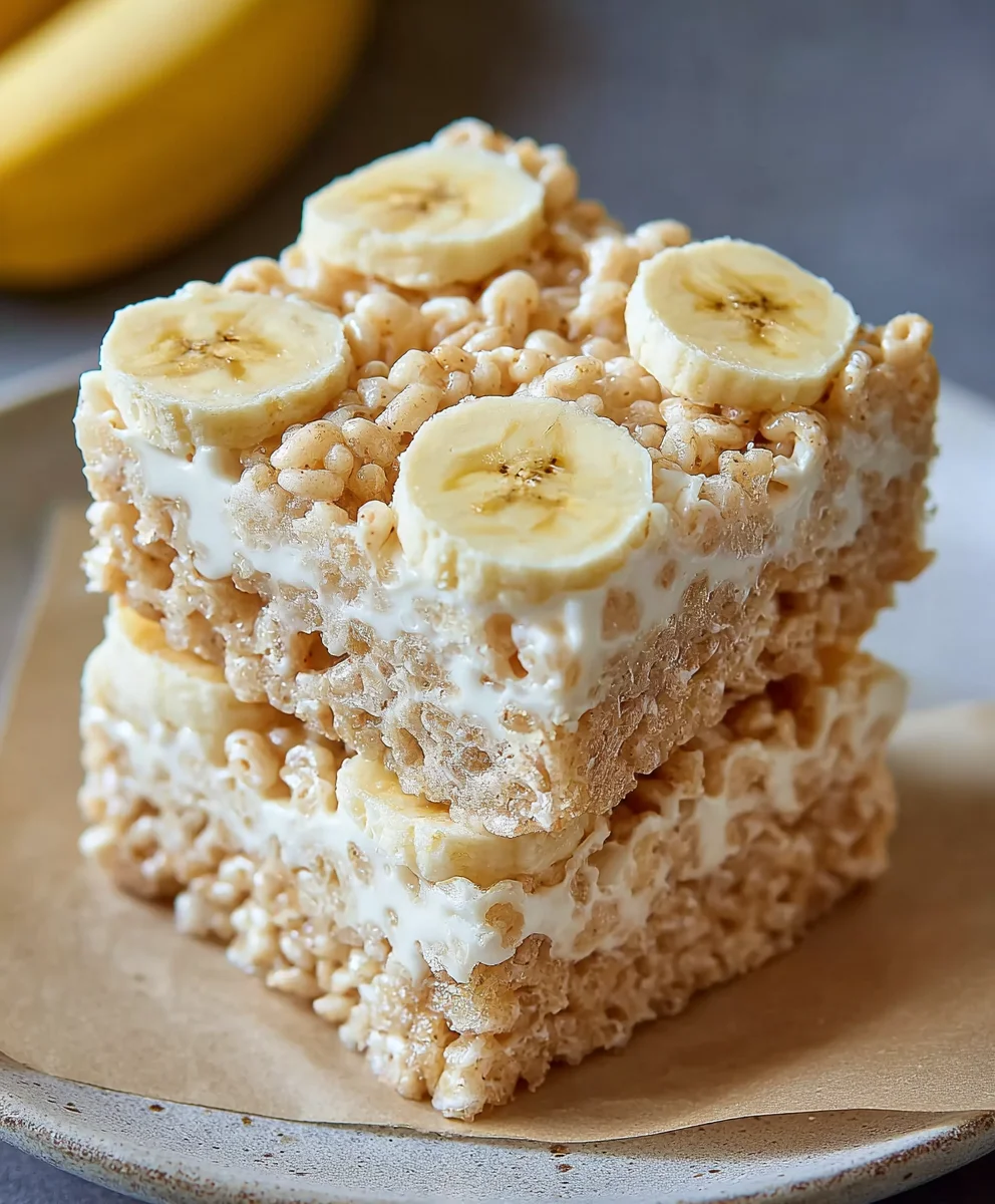 Banana Pudding Rice Krispie Treats - Easy Dessert