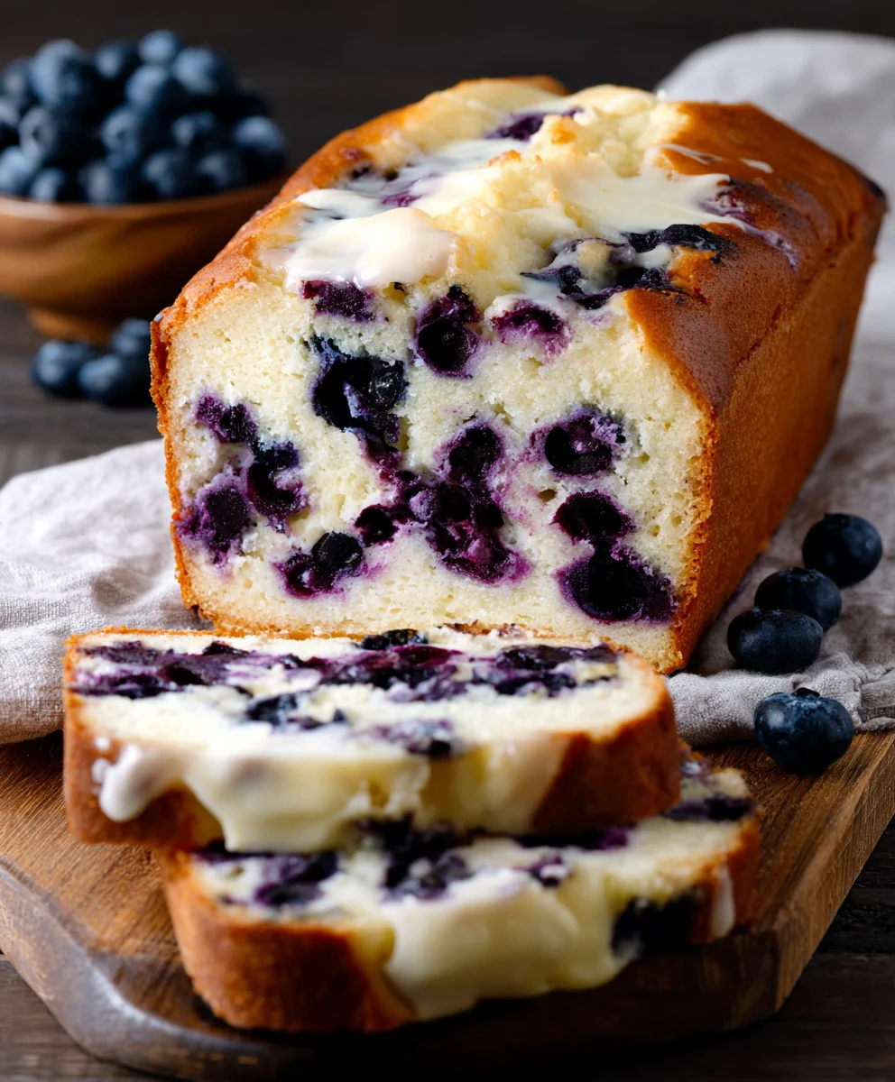 Blueberry Cream Cheese Bread- Easy Delicious Loaf