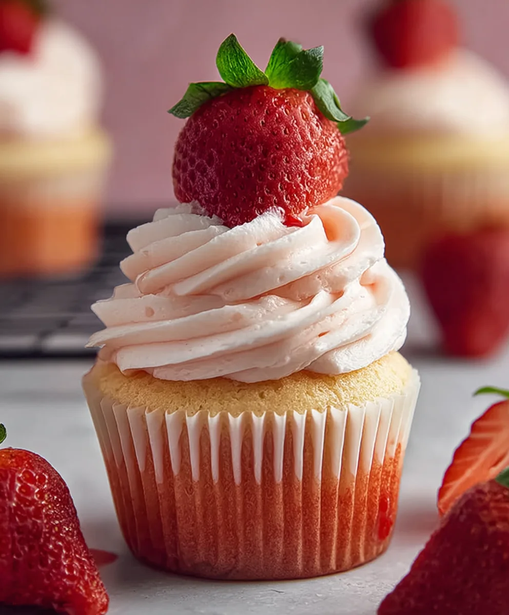 Delicious Fresh Strawberry Cupcakes Recipe