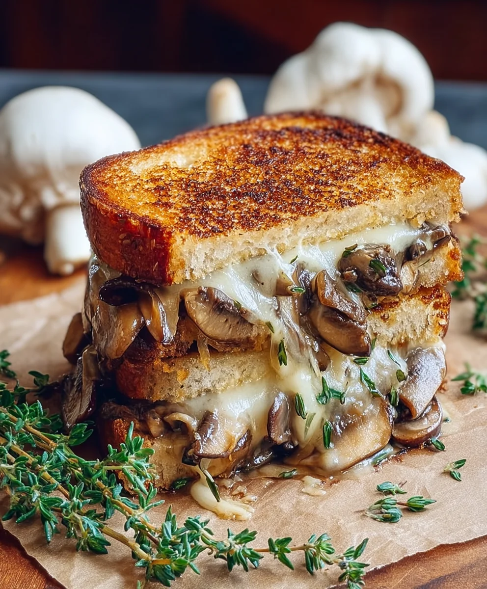 Caramelized Mushroom Grilled Cheese- Savory & Delicious