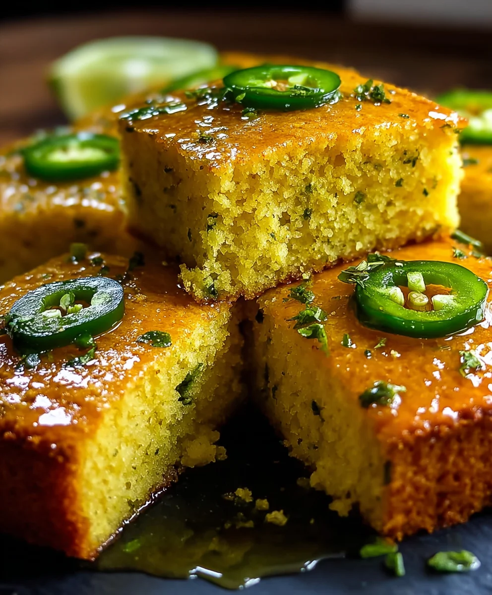 Spicy Jalapeño Cornbread with Lime-Honey Glaze