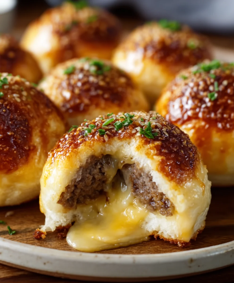 Garlic Parmesan Cheeseburger Bombs-Easy Beef Bites