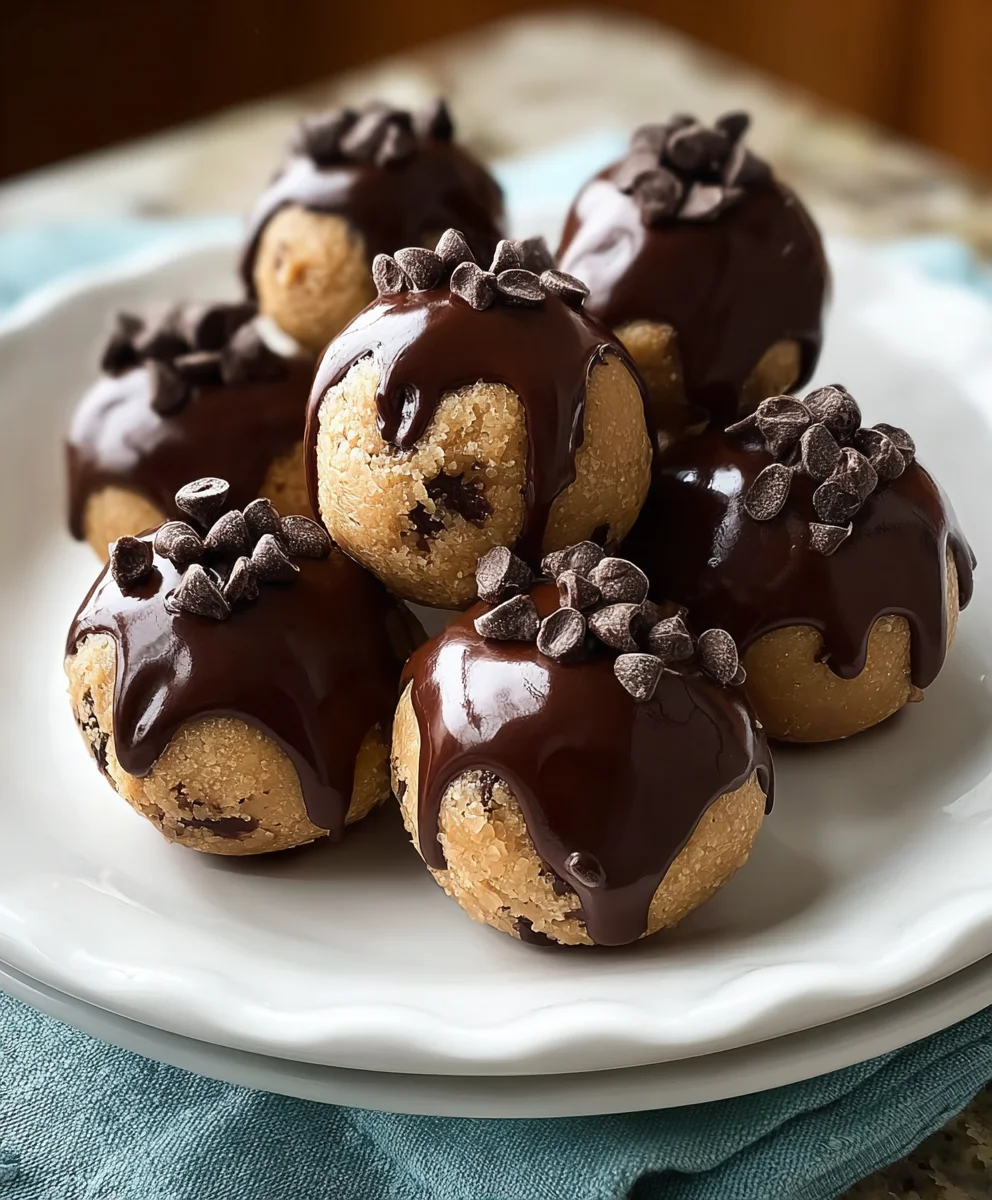 Chocolate Dipped Cookie Dough Bites-Easy No-Bake Treat