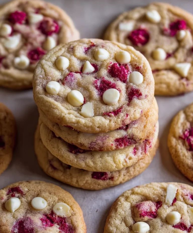 Raspberry White Chocolate Cookies-Easy Delicious Recipe