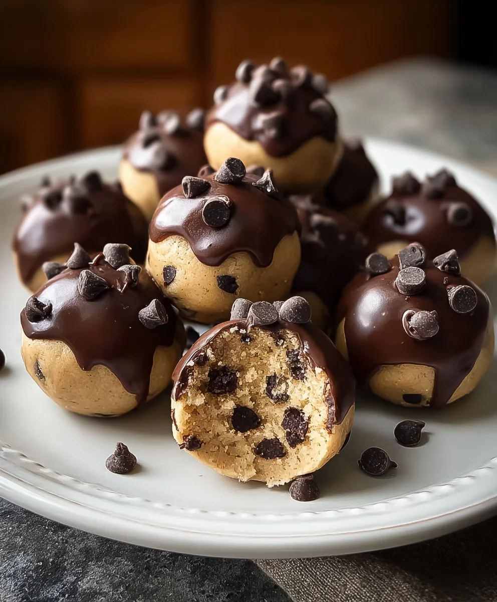 Chocolate Dipped Cookie Dough Bites-Easy No-Bake Treat