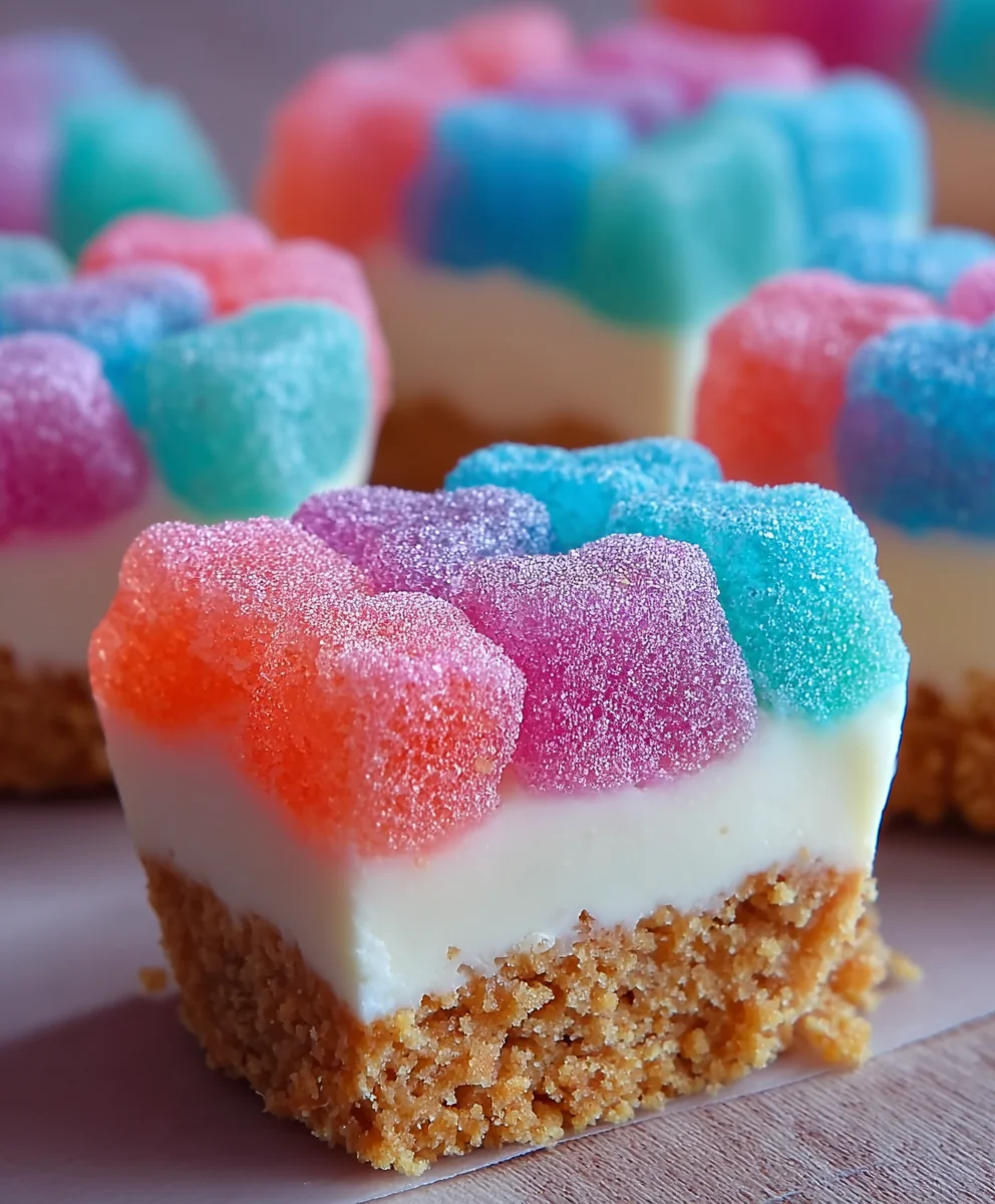 Gummy Cotton Candy Cheesecake Bites - Sweet Treat