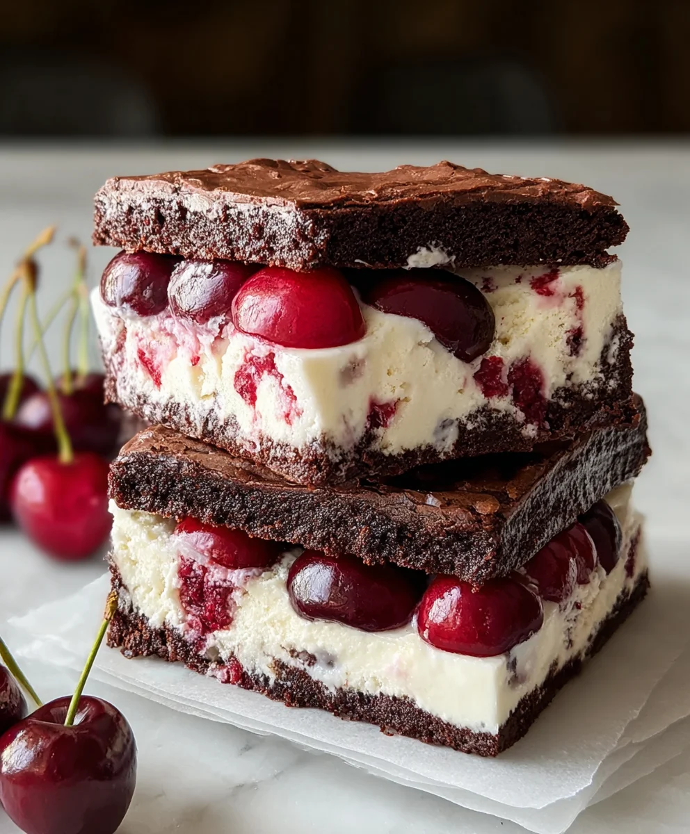 Cherry Brownie Ice Cream Sandwiches-Sweet Treat