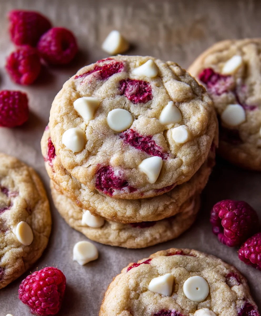 Raspberry White Chocolate Cookies-Easy Delicious Recipe