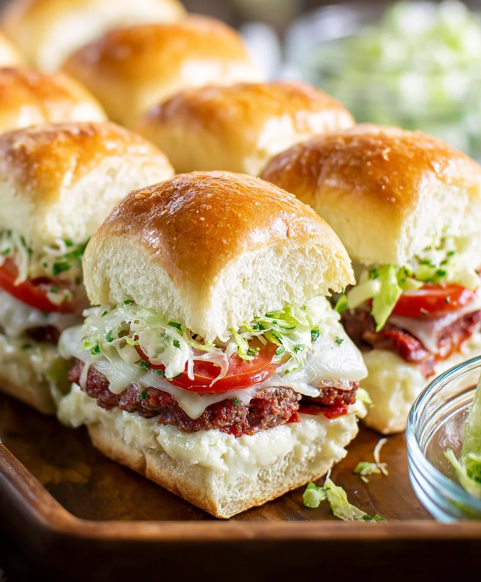 Beef Grinder Sliders- Easy Italian Party Bites