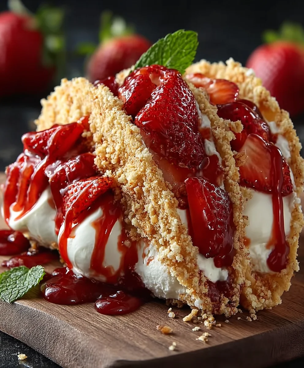 Strawberry Crunch Cheesecake Tacos-Sweet Treat