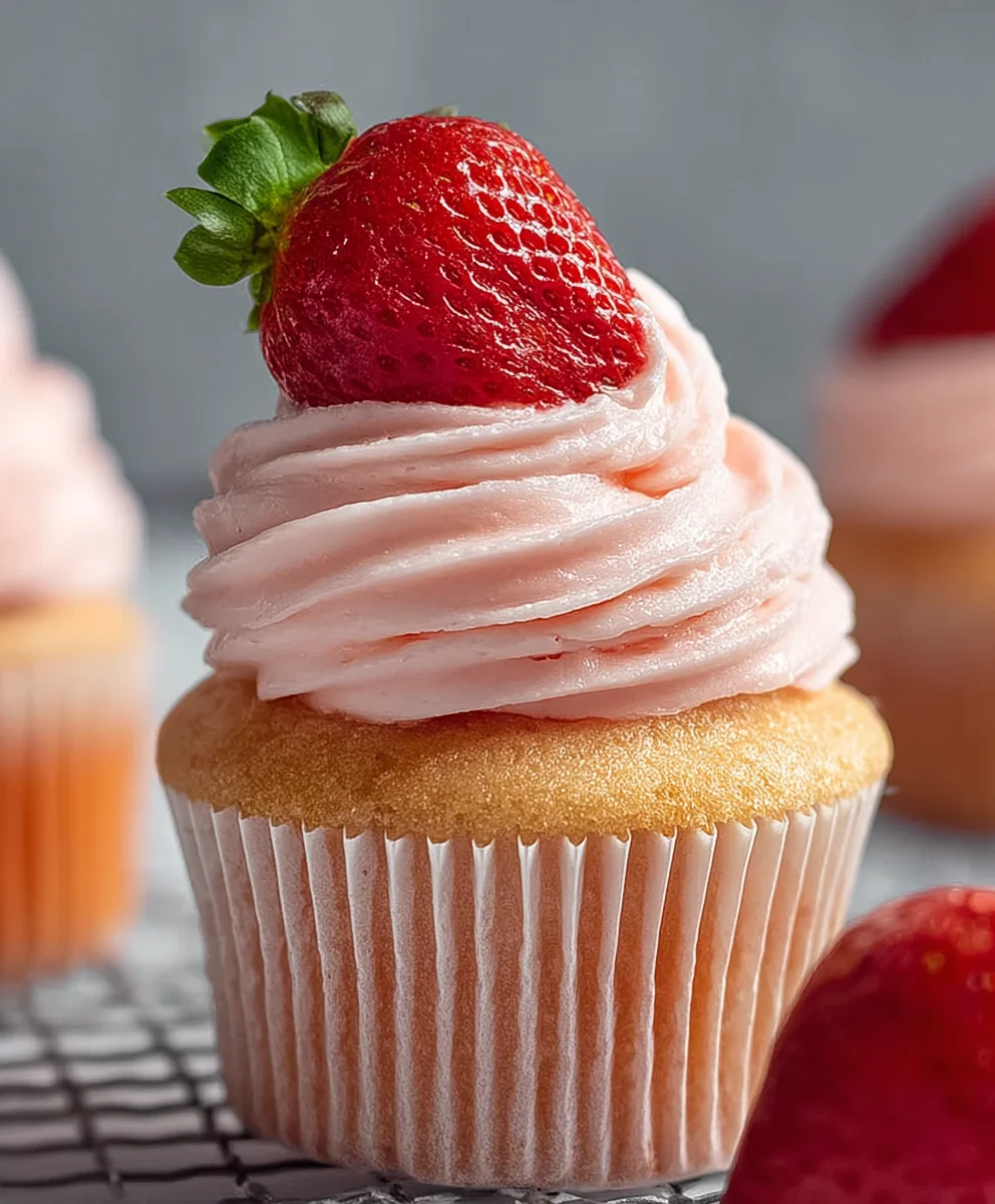 Delicious Fresh Strawberry Cupcakes Recipe
