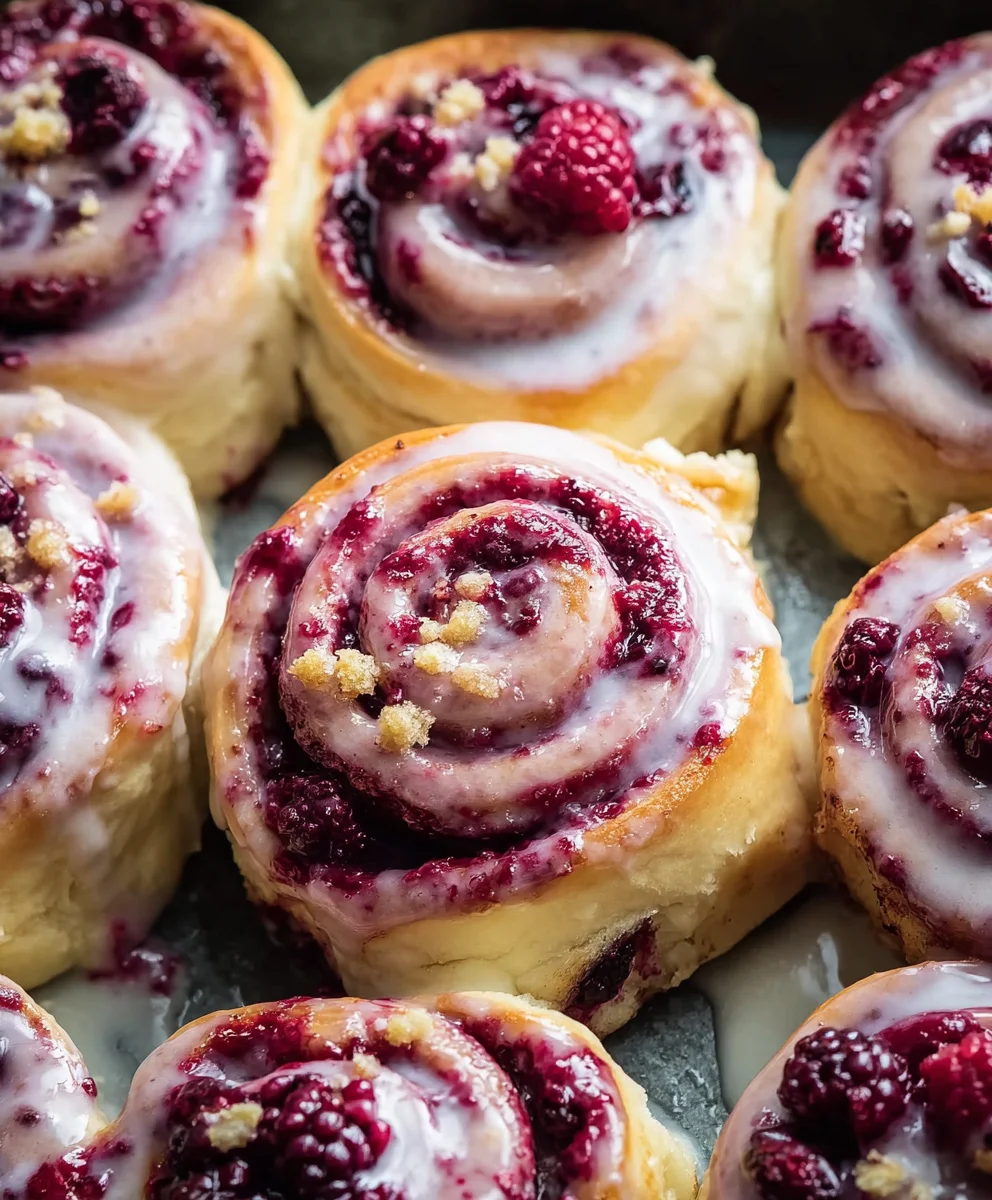 Soft Gooey Blackberry Raspberry Sweet Rolls