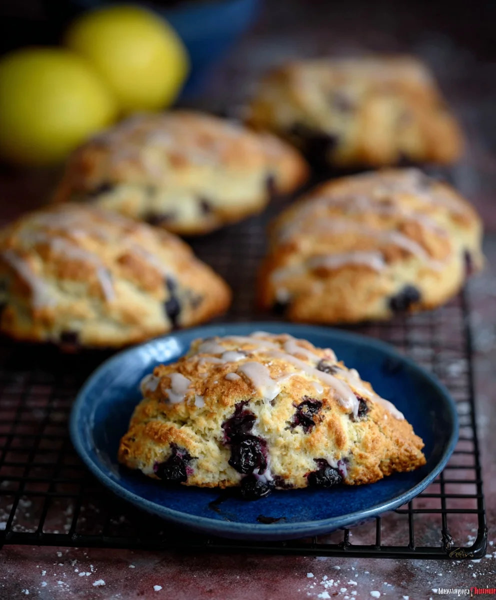 Sourdough Discard Blueberry Lemon Scones-Easy Recipe