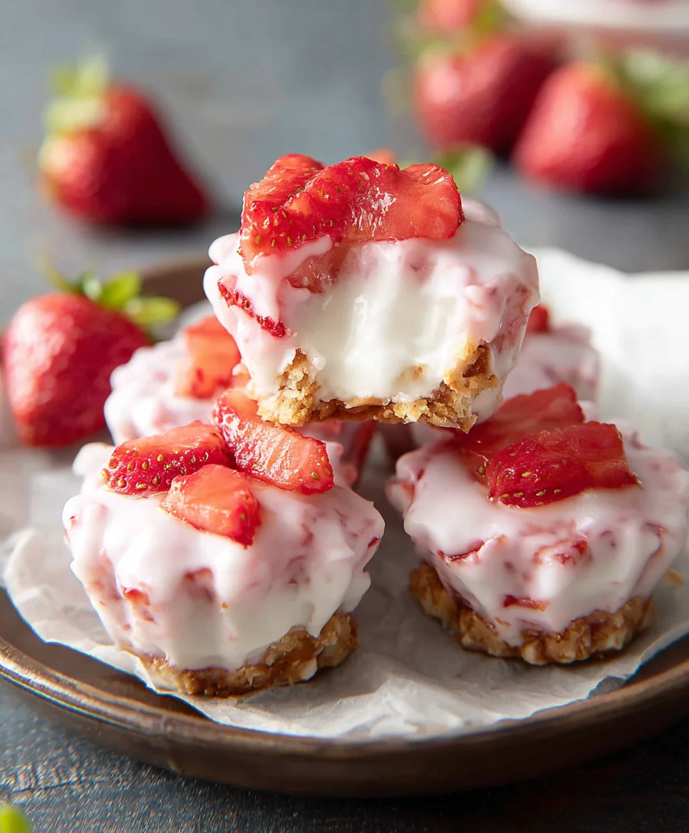 Easy Strawberry Yogurt Bites - Ingredient Snack