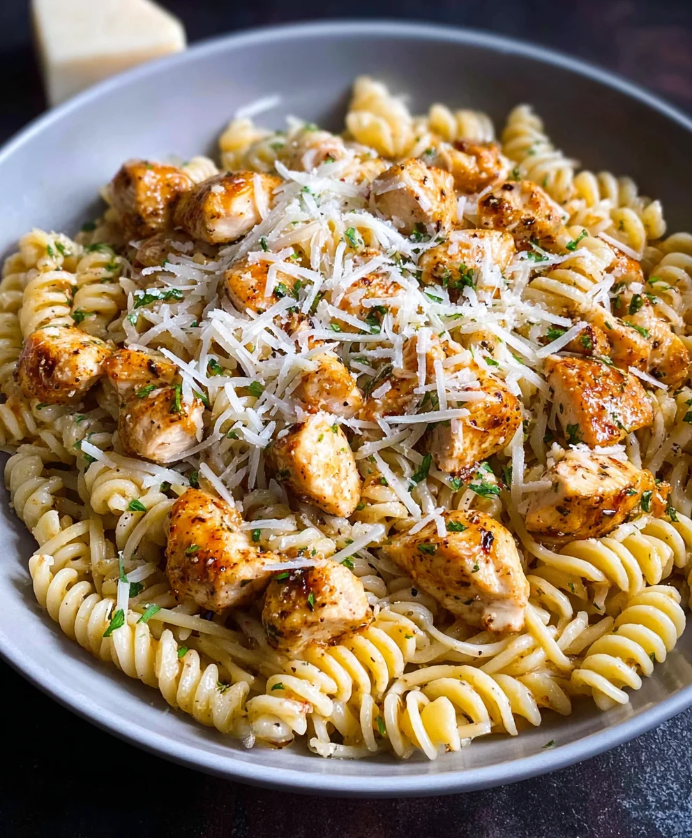 Healthy Garlic Parmesan Chicken Pasta Recipe