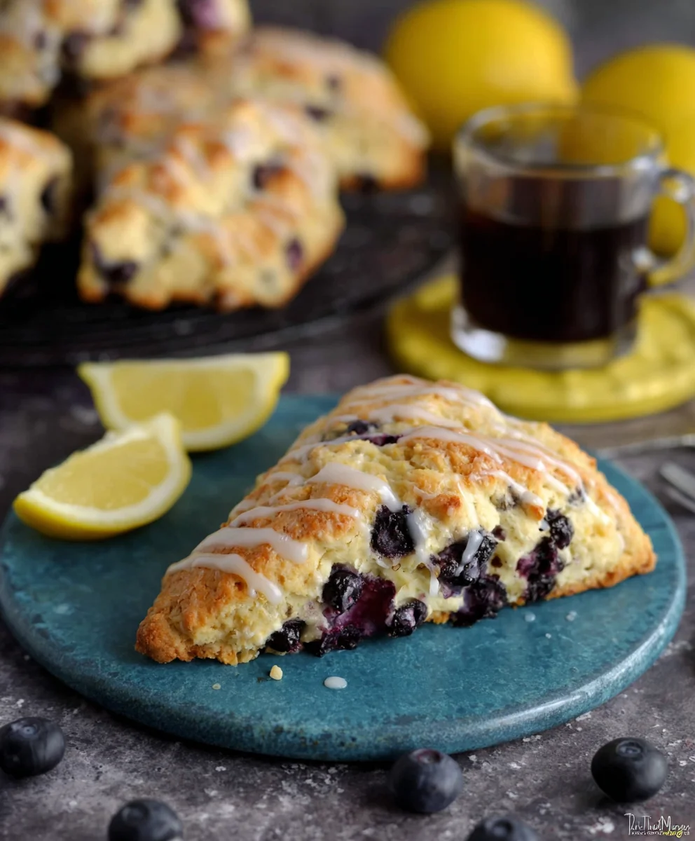 Sourdough Discard Blueberry Lemon Scones-Easy Recipe