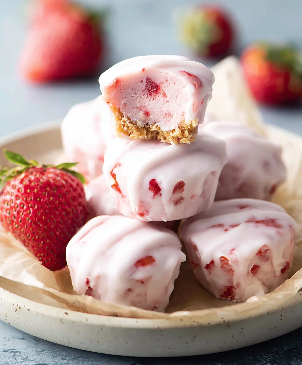 Easy Strawberry Yogurt Bites - Ingredient Snack