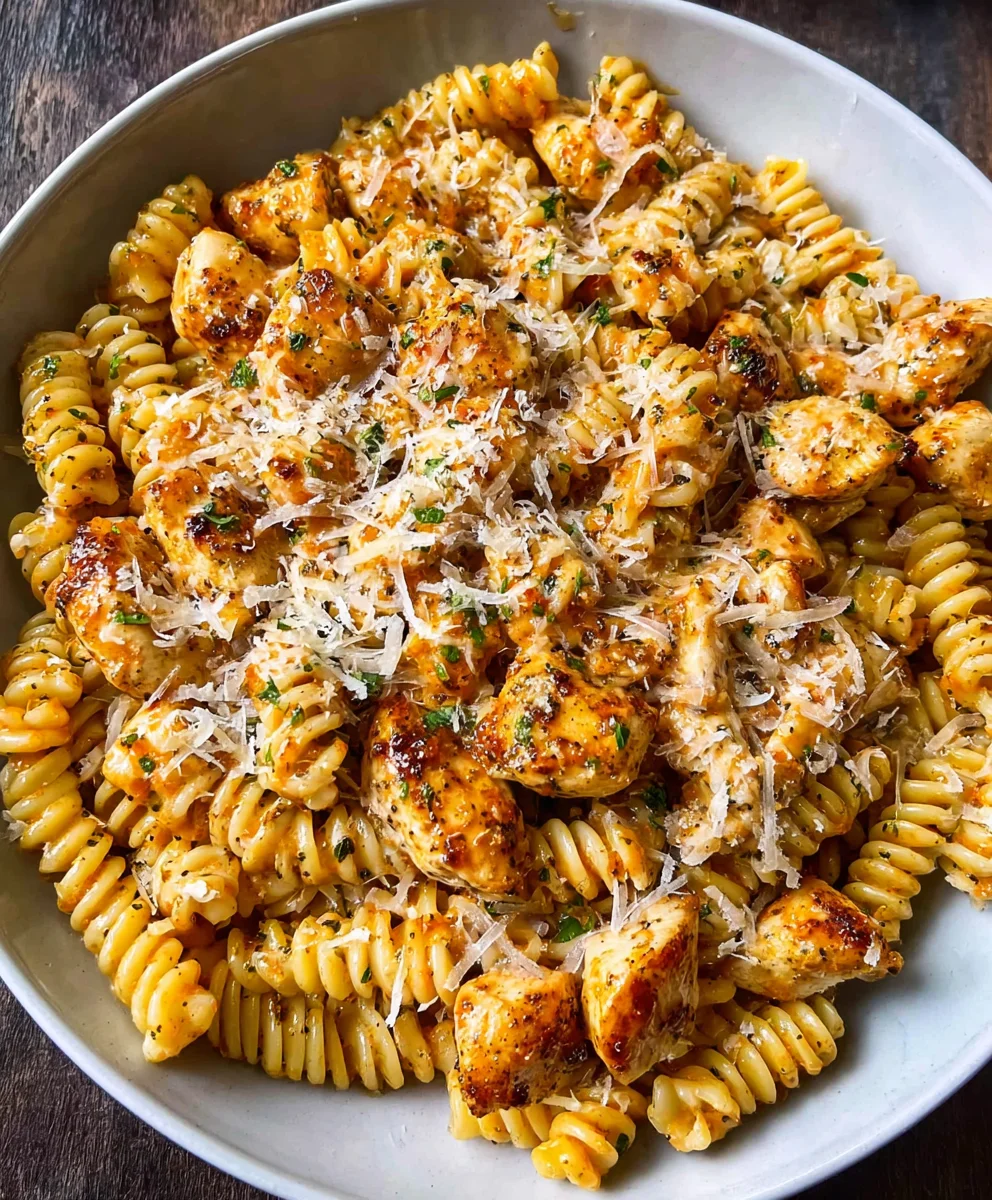Healthy Garlic Parmesan Chicken Pasta Recipe