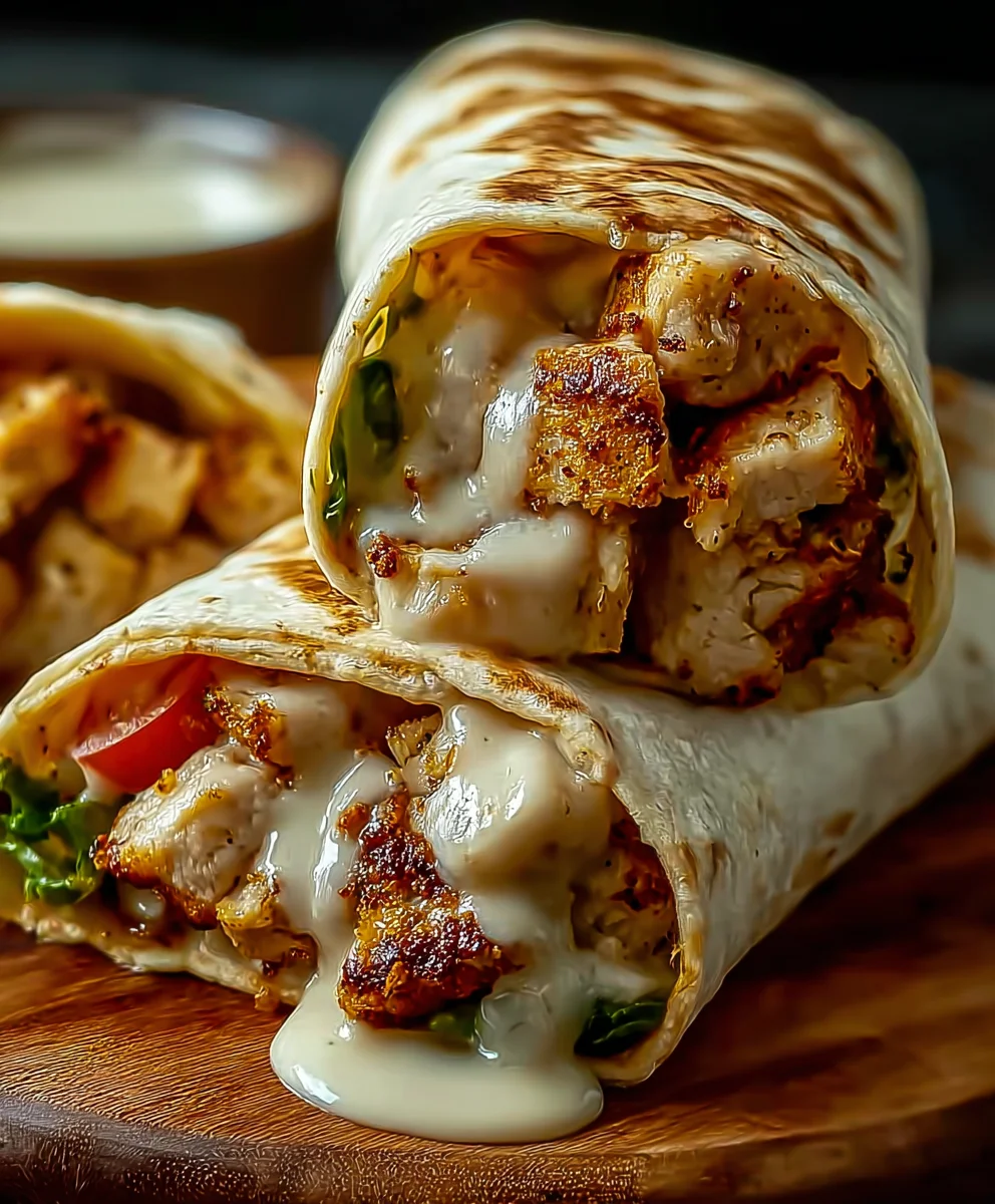 Cheesy Garlic Chicken Wraps - Easy Dinner Delight