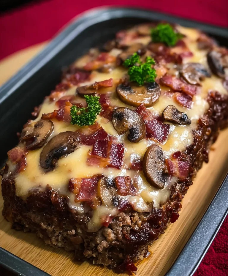 Beef Beef Bacon Mushroom Swiss Meatloaf Recipe