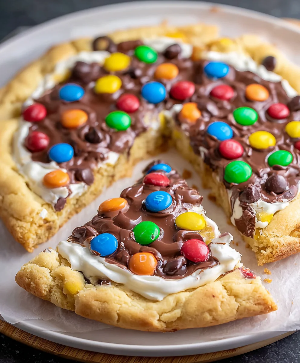 M&M Cookie Pizza Recipe-Fun Family Dessert