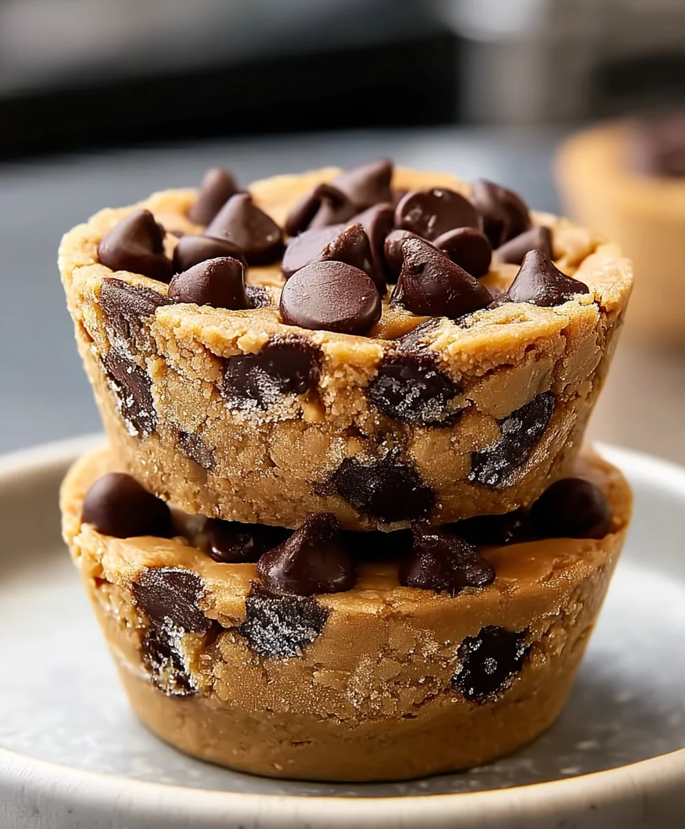 Peanut Butter Chocolate Chip Cookie Cups-Easy Recipe