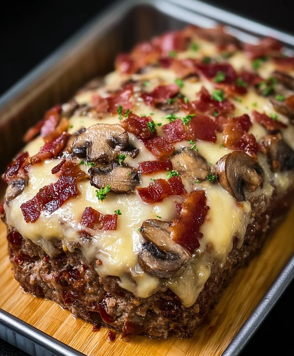 Beef Beef Bacon Mushroom Swiss Meatloaf Recipe