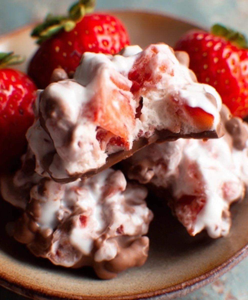 Chocolate Strawberry Yogurt Clusters - Easy Healthy Treat