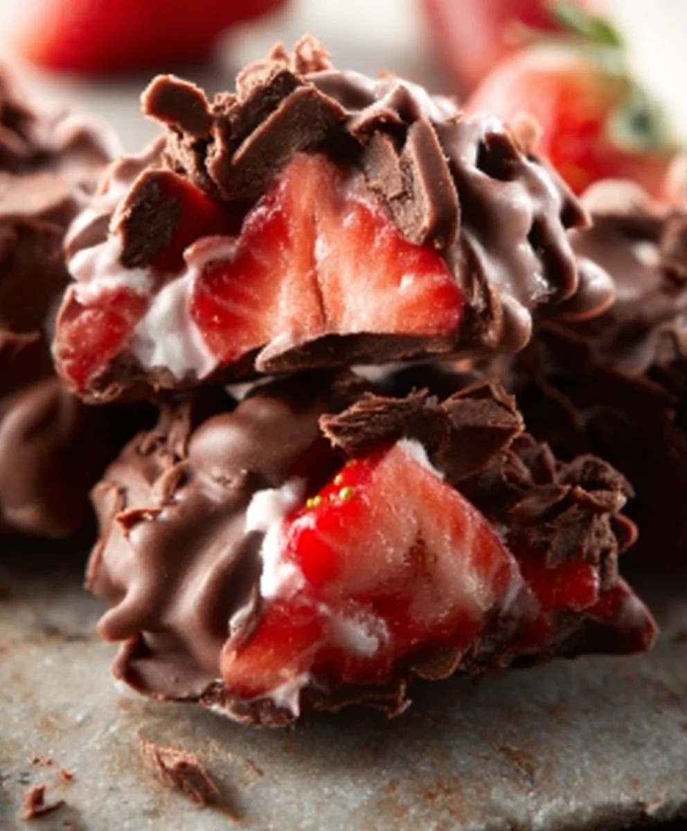 Chocolate Strawberry Yogurt Clusters - Easy Healthy Treat