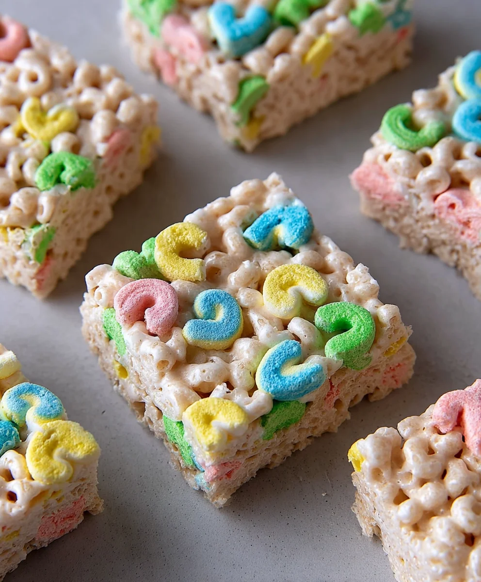 Lucky Charms Rice Krispie Treats-Easy Fun Dessert