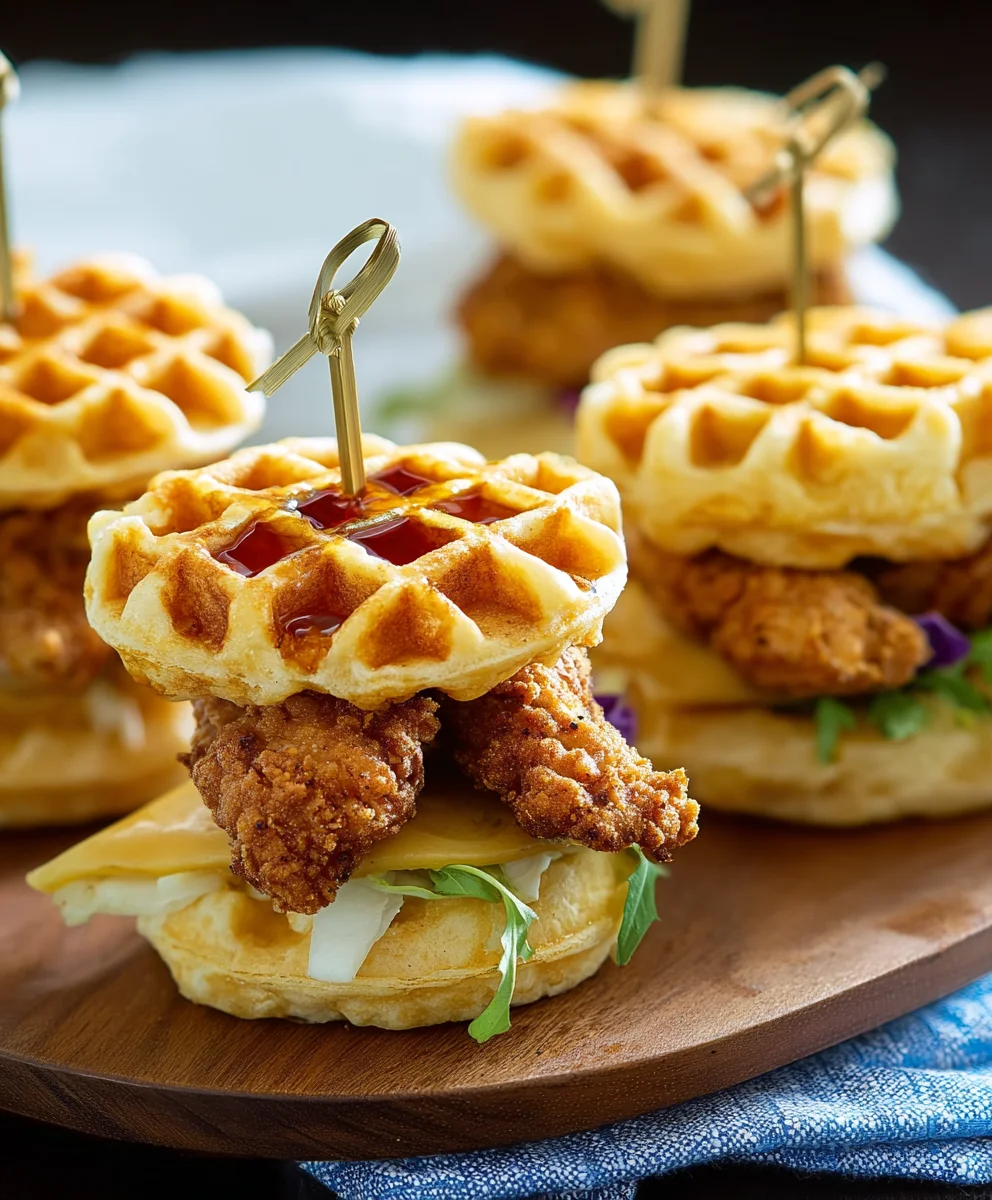 Game Day Chicken Waffle Sliders- Easy Crowd Pleaser