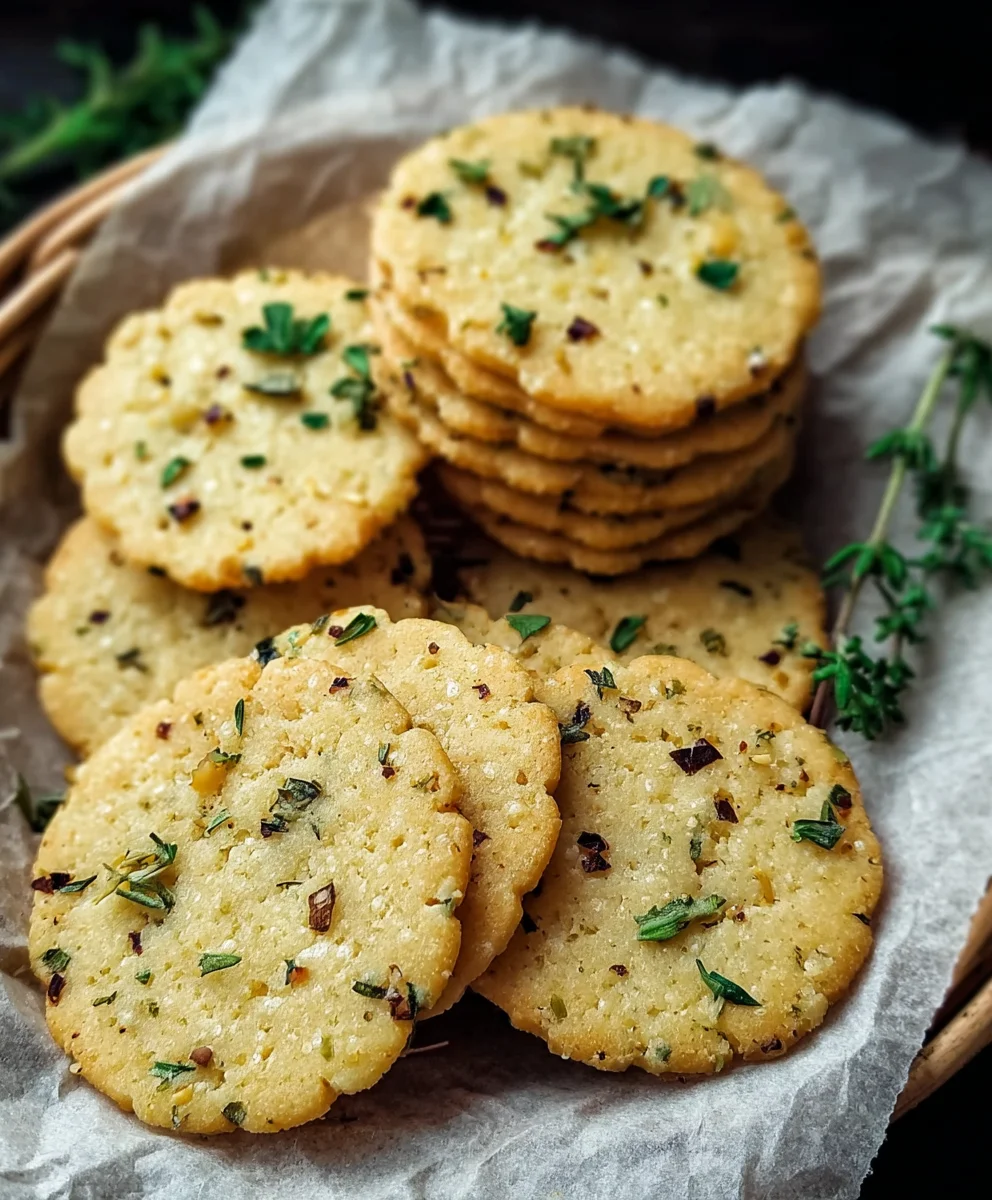 Garlic Herb Chickpea Flour Crackers-Easy Snack