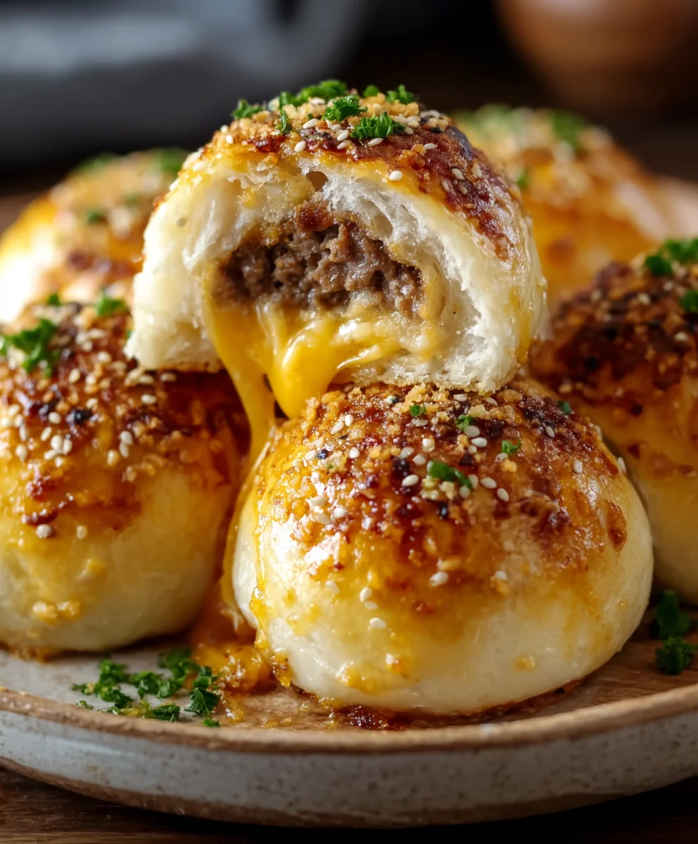 Garlic Parmesan Cheeseburger Bombs-Easy Beef Bites
