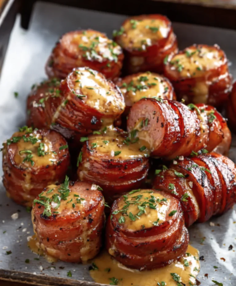 Beef Kielbasa Bites-Mustard Hasselback Easy Appetizer