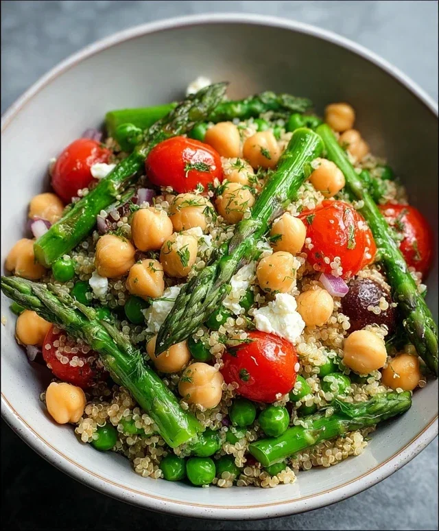 Asparagus Chickpea Quinoa Salad