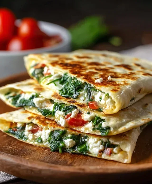 Spinach and Feta Quesadillas