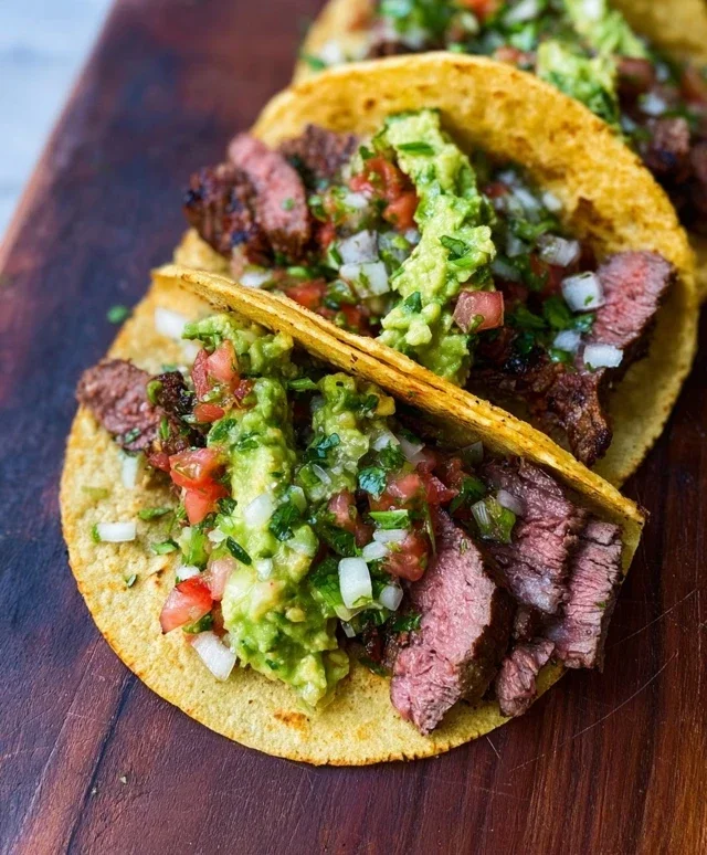 Grilled Steak Tacos with Avocado Salsa