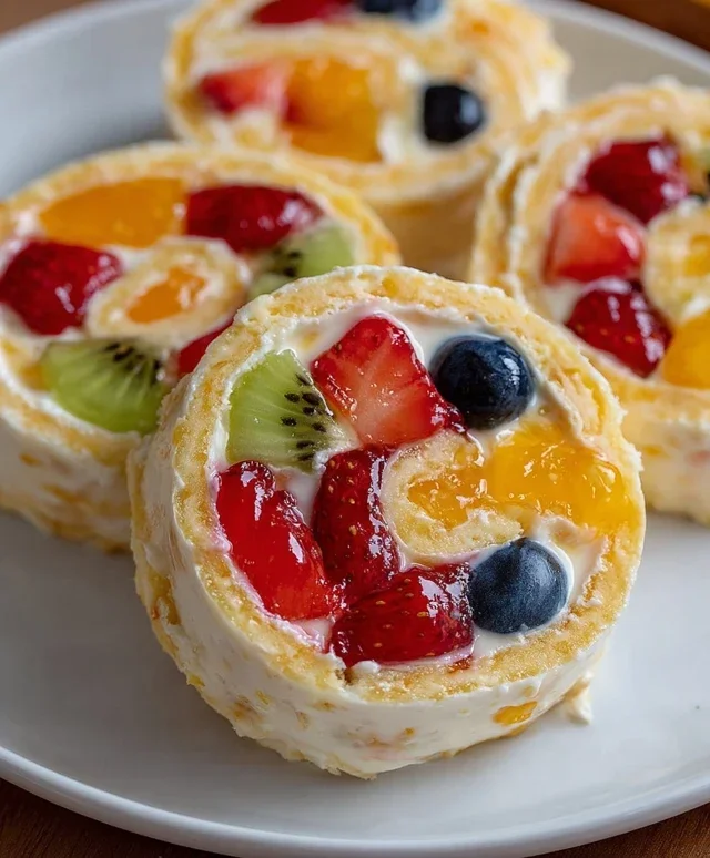 Cheesecake Fruit Salad Roll Ups