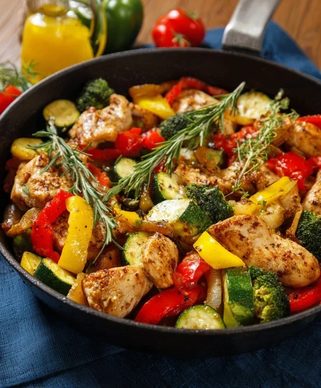 Healthy Chicken and Vegetables Skillet
