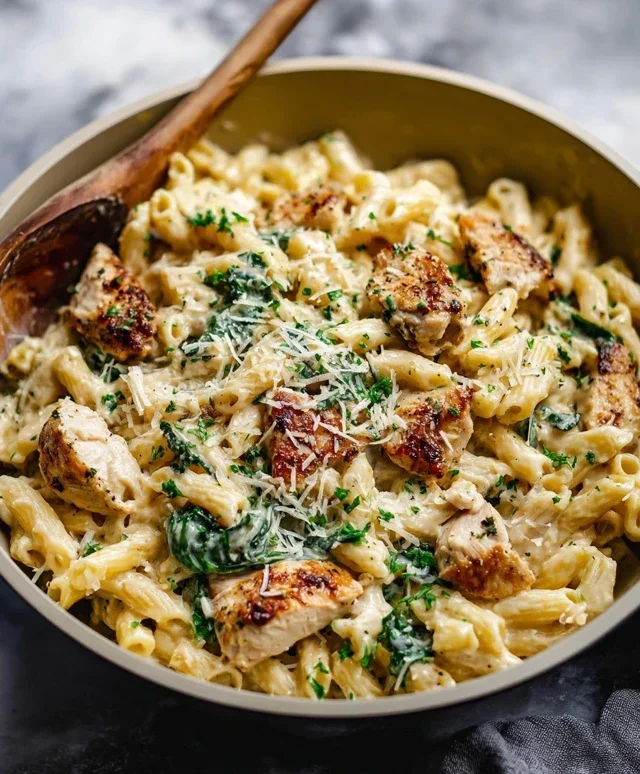 Healthy Garlic Parmesan Chicken Pasta