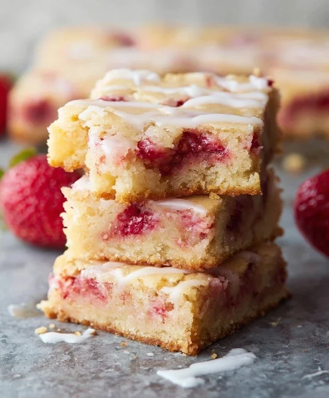 Strawberry Lemon Blondies